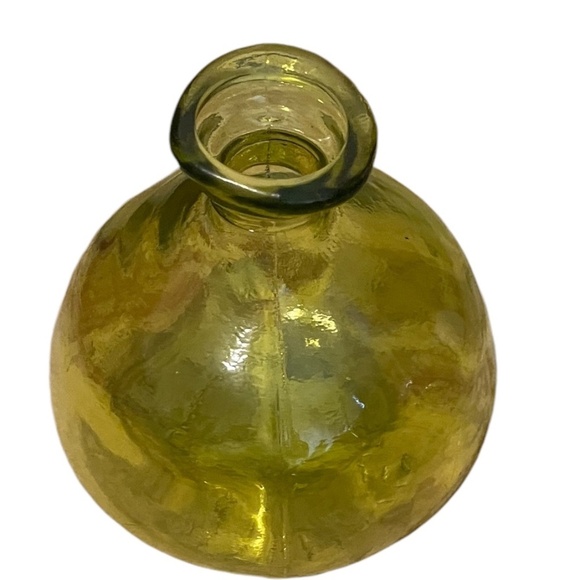 San Miguel Glass Vase Yellow Bulb Shaped Recycled - Picture 3 of 8